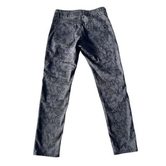 Bevy Flog Shely Women’s Sz 26 Black Gray Python Snake Pull On Pants - Picture 3 of 9